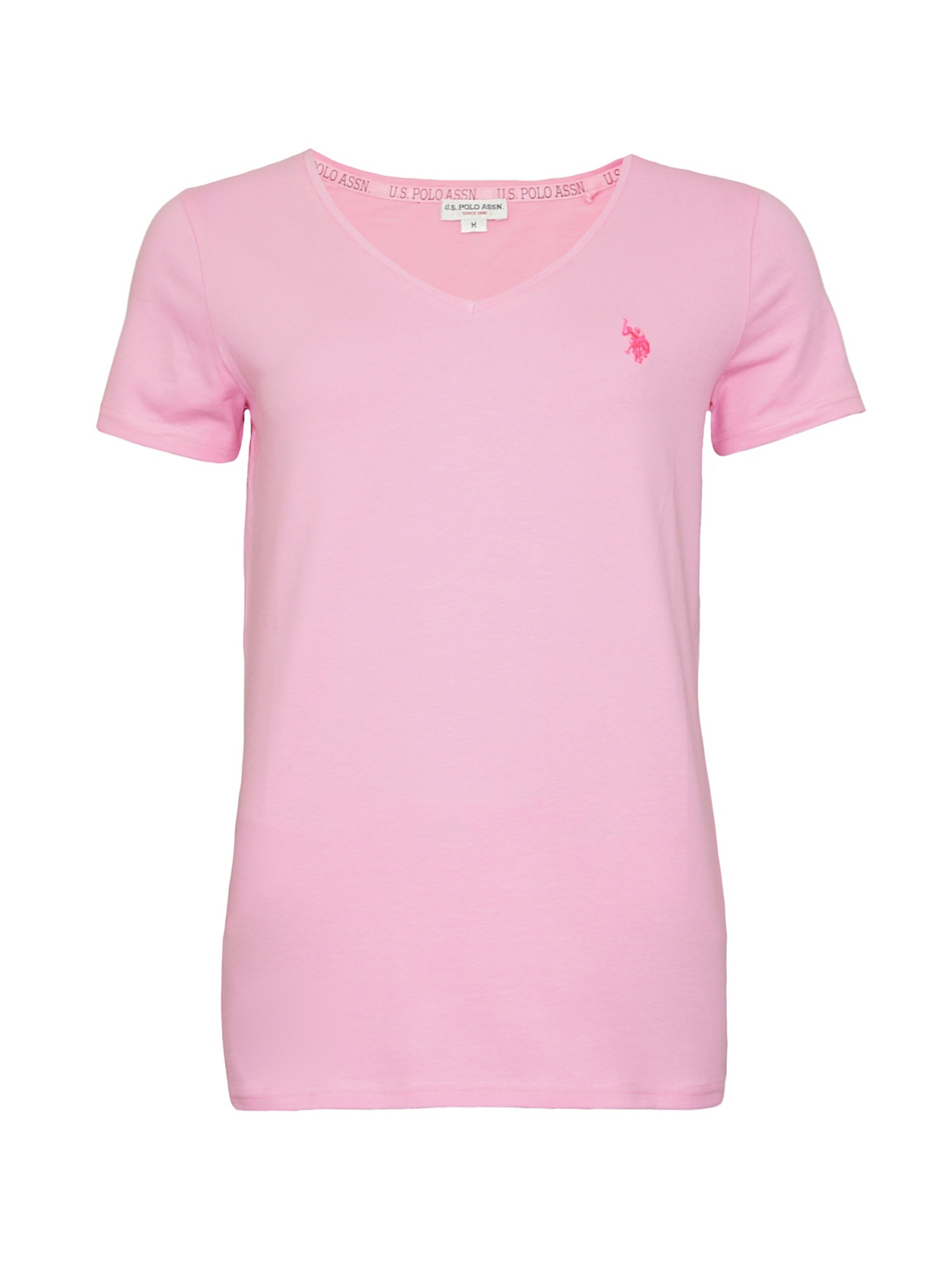 U.S. POLO ASSN. Shirt 'V-Neck' in Roze: voorkant