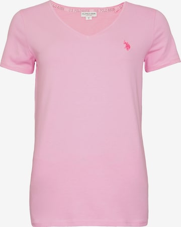 U.S. POLO ASSN. T-Shirt 'V-Neck' in Pink: Vorderseite
