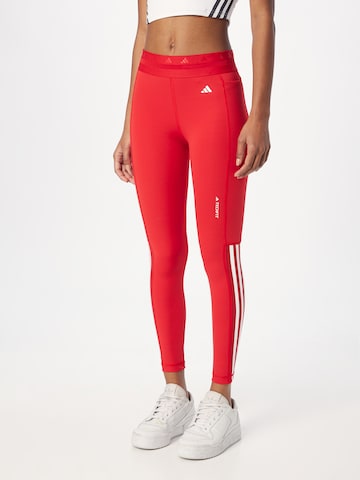 ADIDAS PERFORMANCE Skinny Športne hlače 'Techfit Hyperglam' | rdeča barva: sprednja stran