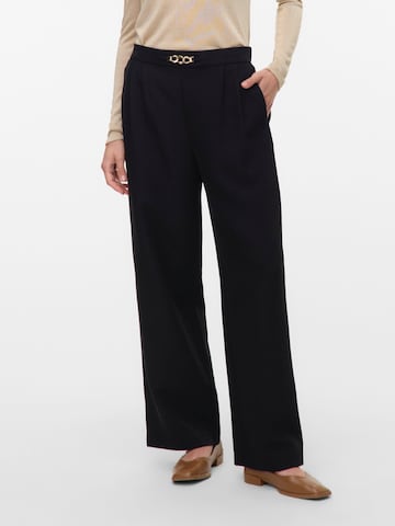 VERO MODA Wide leg Bandplooibroek 'VMHADASSA' in Zwart: voorkant