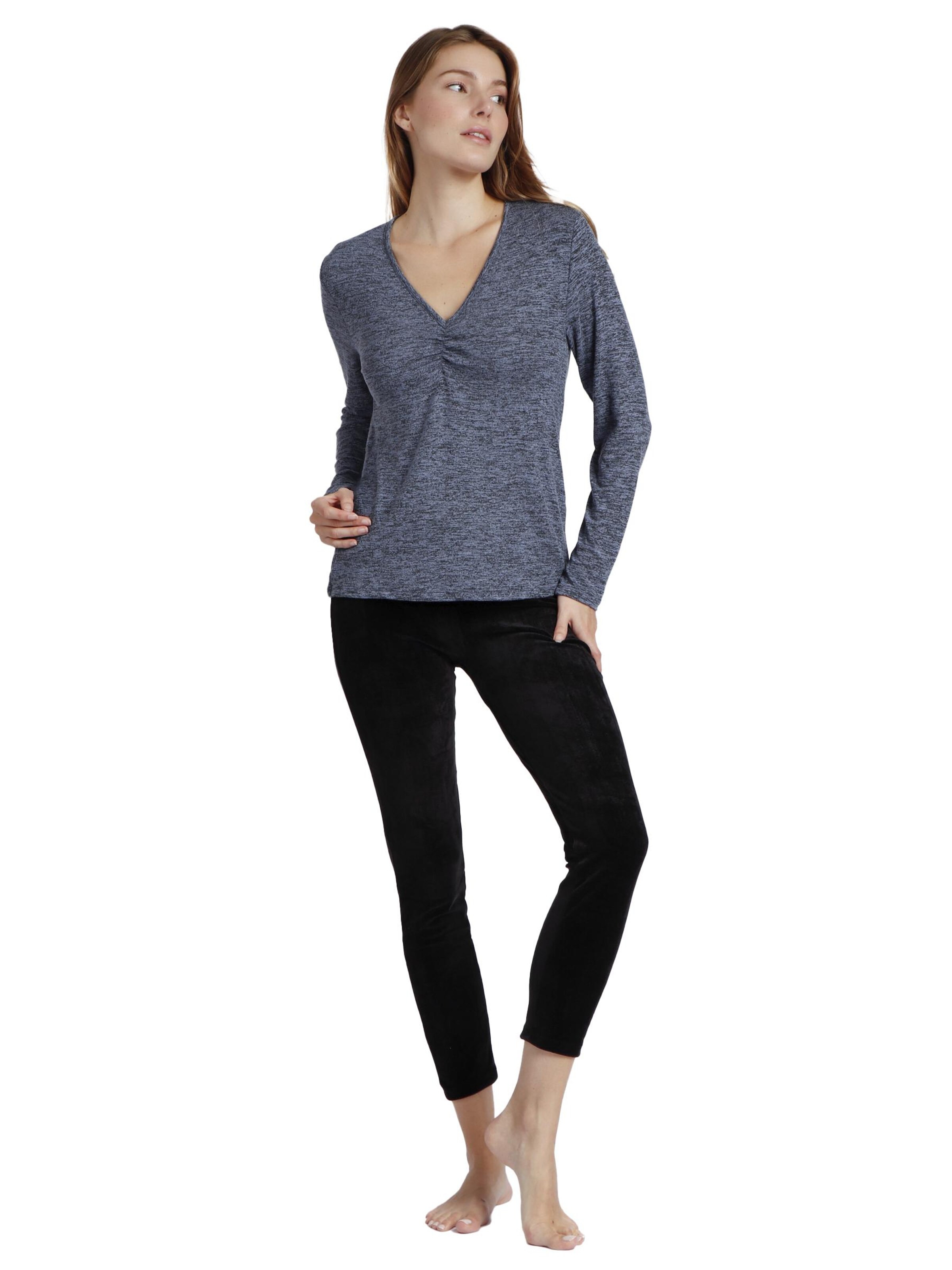 admas - Top 'ADMAS Camiseta Manga Larga Calentita Nudo para Mujer' en azul: frente