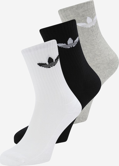 ADIDAS ORIGINALS Socken 'Trefoil Cushion Crew ' in graumeliert / schwarz / weiß, Produktansicht