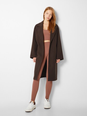 Bershka Between-Seasons Coat in Brown