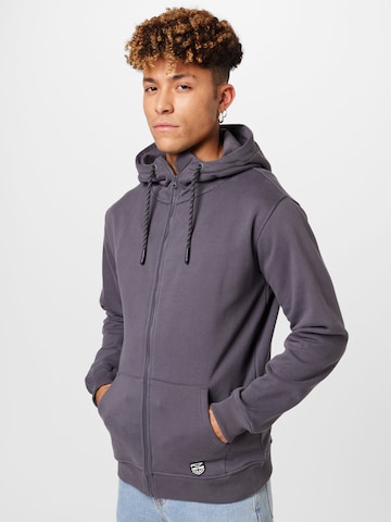 Lake View Zip-Up Hoodie 'Roman' in Grey: front