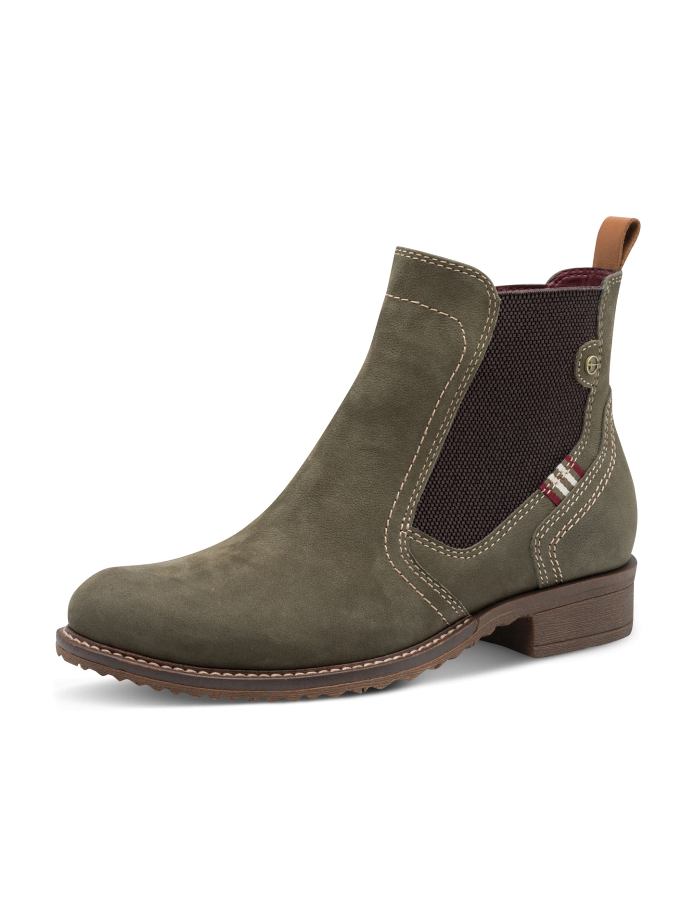 Tamaris Chelsea Boots in Green: front