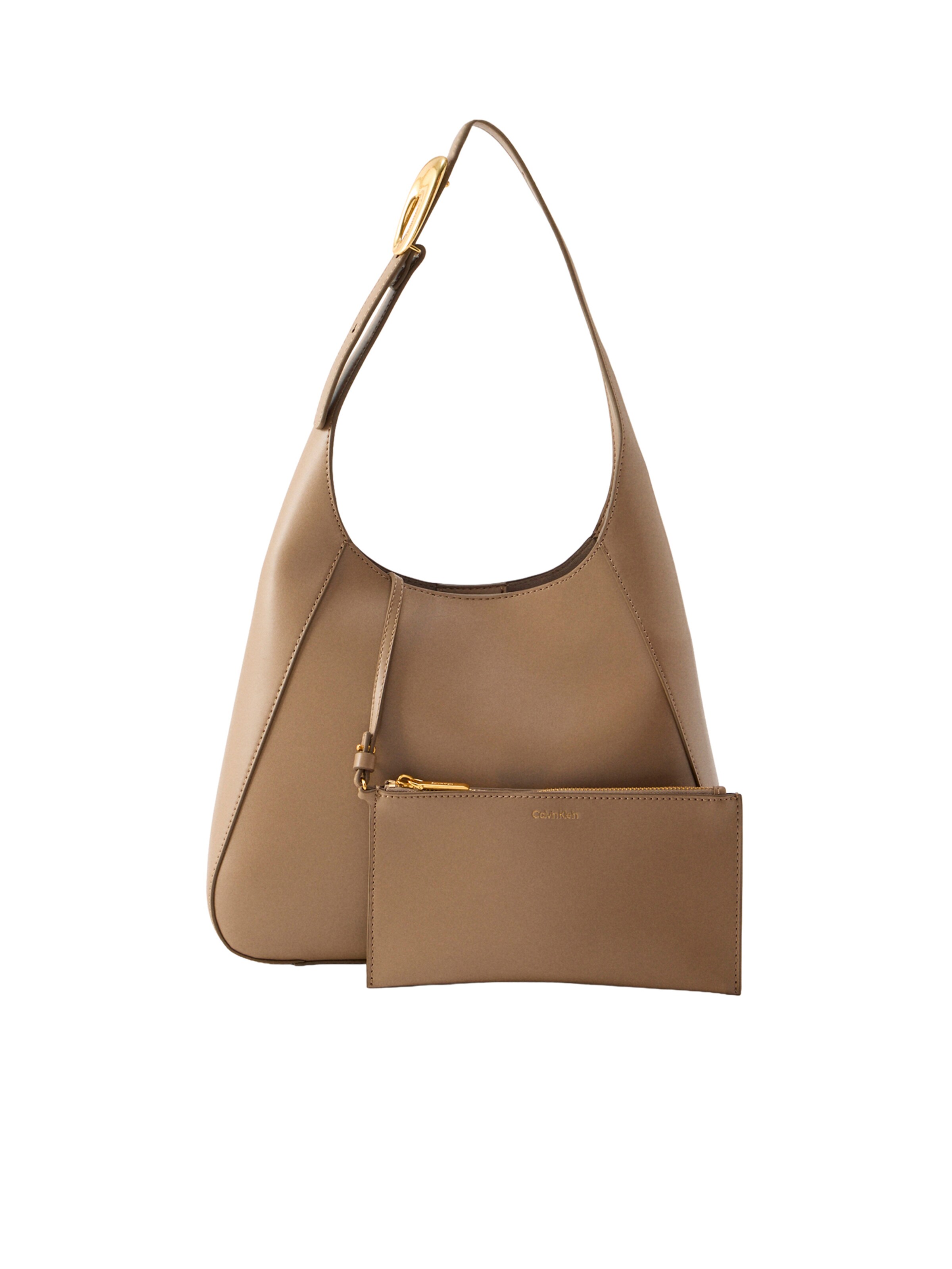 Calvin Klein - Mala de ombro em castanho: frente