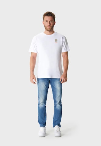 Oldskull T-Shirt 'Wrldvibe Nature Strikes Back Graphic' in Weiß