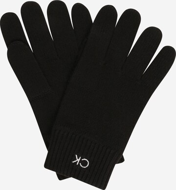 Calvin Klein - Guantes con dedos en negro: frente