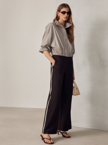 Wide Leg Pantalon Next en marron : devant
