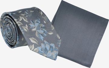 WILLEN Tie 'Floral / Uni' in Blue: front