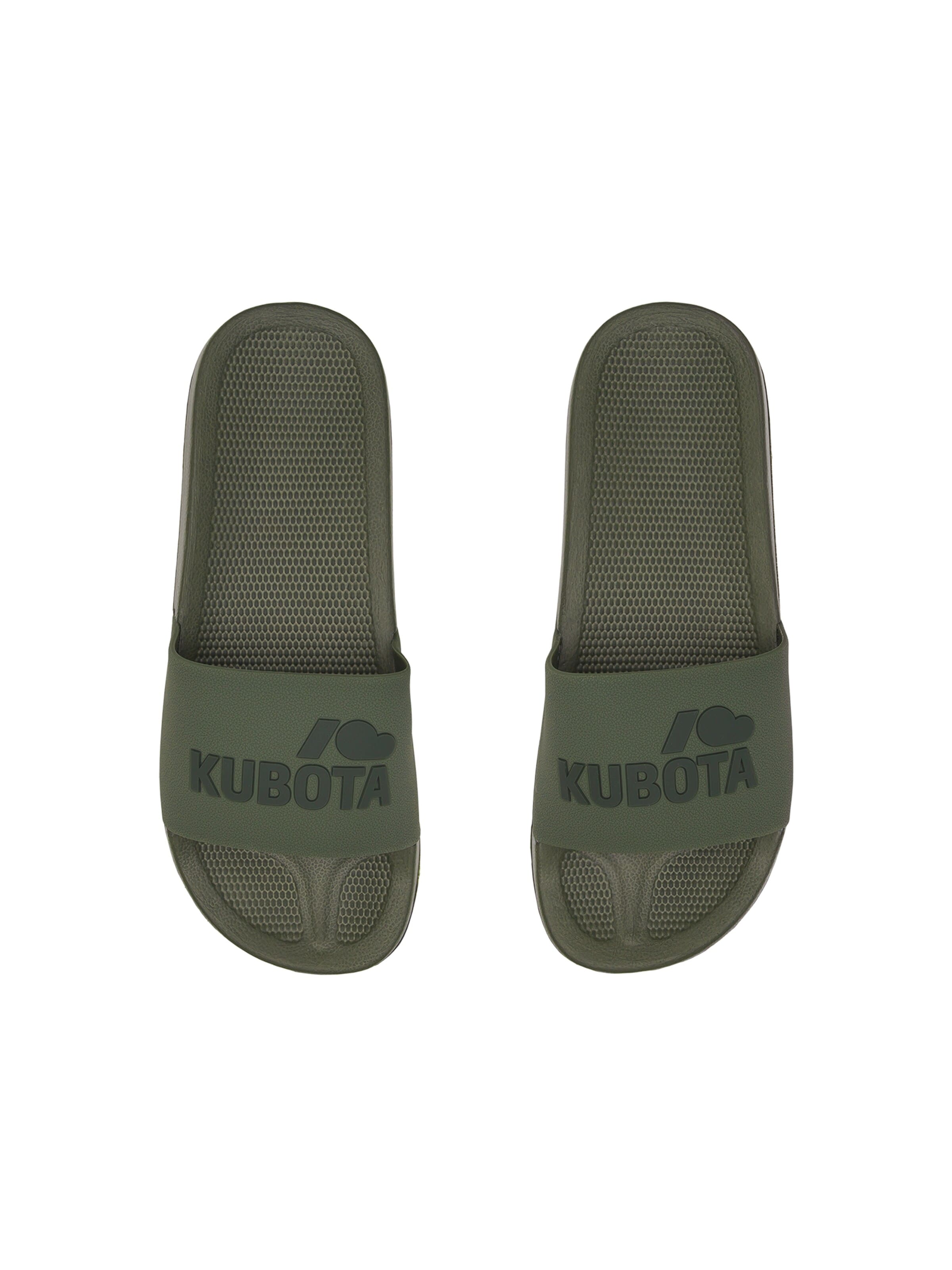 Kubota Strand-/badschoen 'Kubota Men's Slip-On Dark Green Basic Plain Pool Slides' in Groen