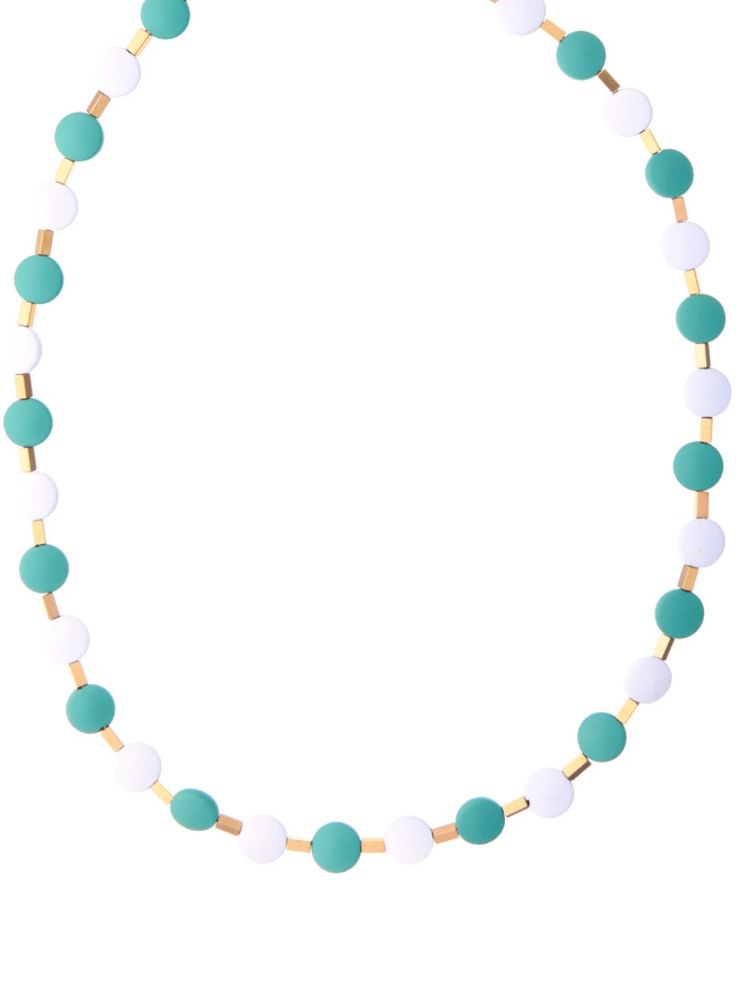 THE GEM STORIES JEWELRY - Cadena 'White and Green Hematite Necklace' en verde