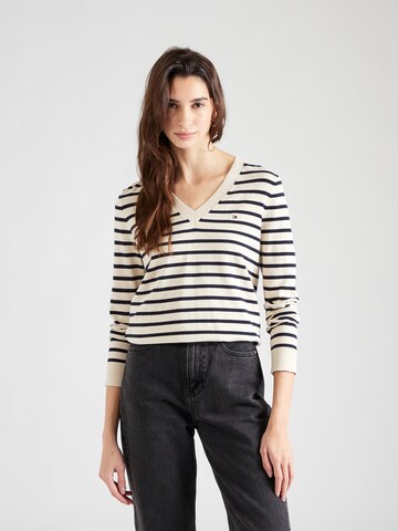 Pull-over TOMMY HILFIGER en beige : devant