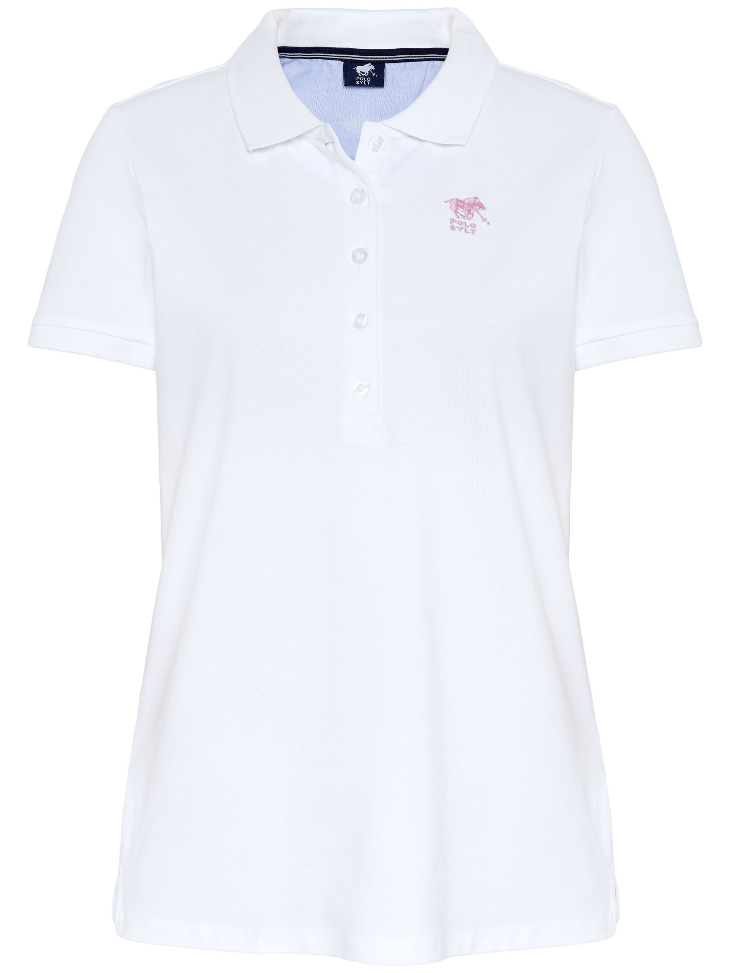 Polo Sylt Polo ' mit langer Knopfleiste ' in Weiß: Vorderseite