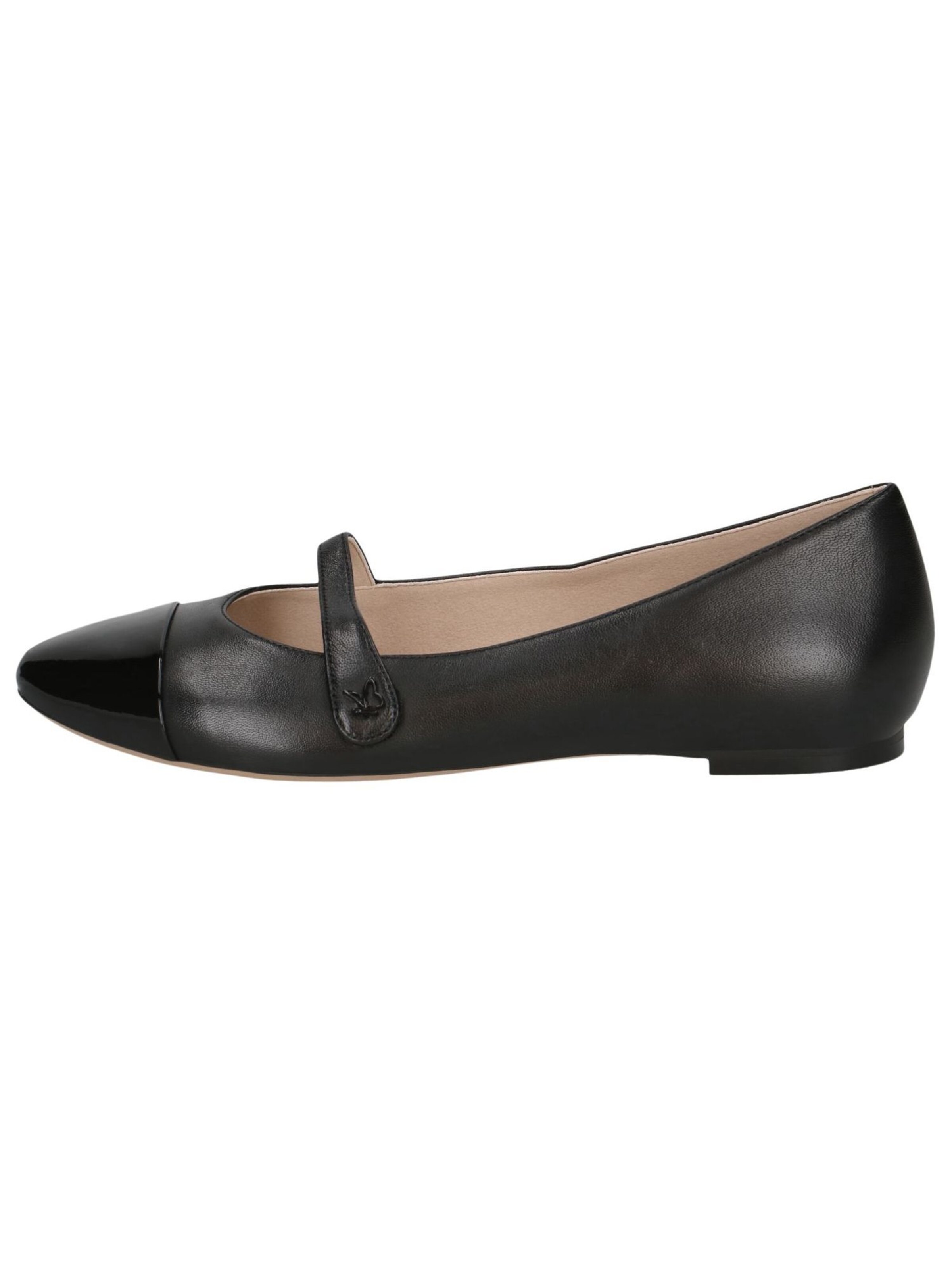 CAPRICE Ballet Flats with Strap in Black