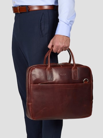 Howard London - Bolsa para portátil 'Laptop Bag Stanley Brown' en marrón: frente
