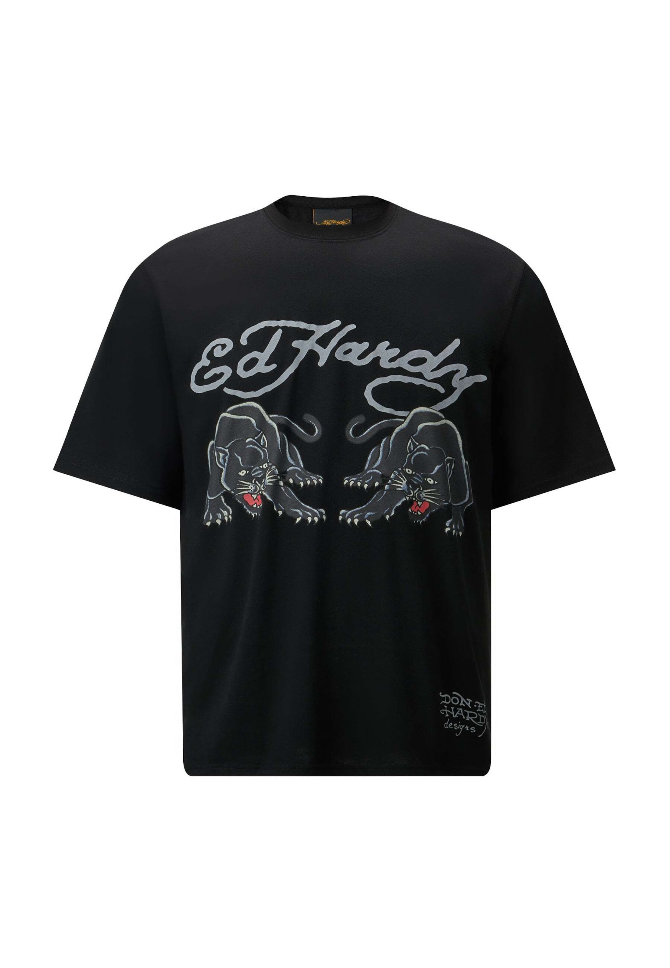 Ed Hardy Särk 'Doppel-Panther', värv must: eest vaates