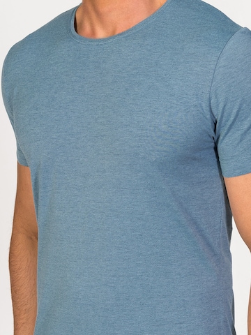 zd ZERO DEFECTS Undertrøje 'Crew-Neck T-shirt Soya Yarn' i blå