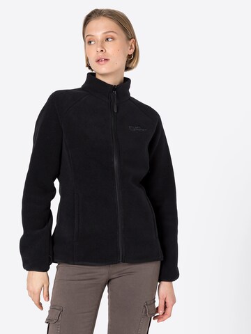 JACK WOLFSKIN Athletic fleece jacket 'Moonrise' in Black: front