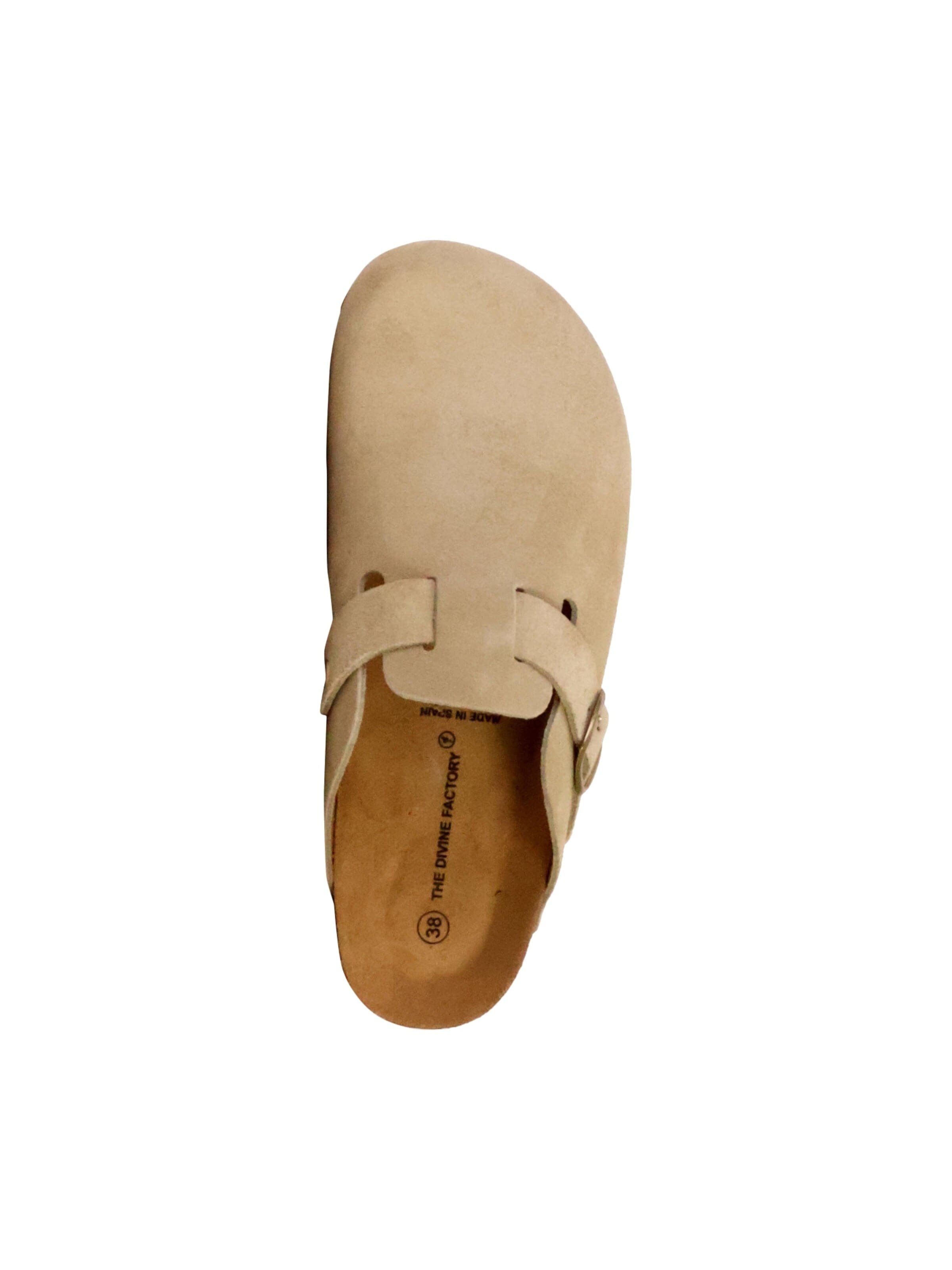 The Divine Factory Muiltjes 'Boreal-Lederpantoletten' in Beige