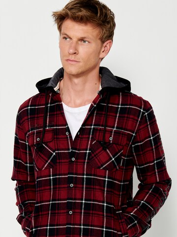 KOROSHI Regular Fit Hemd in Rot