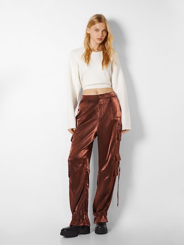 Effilé Pantalon cargo Bershka en orange