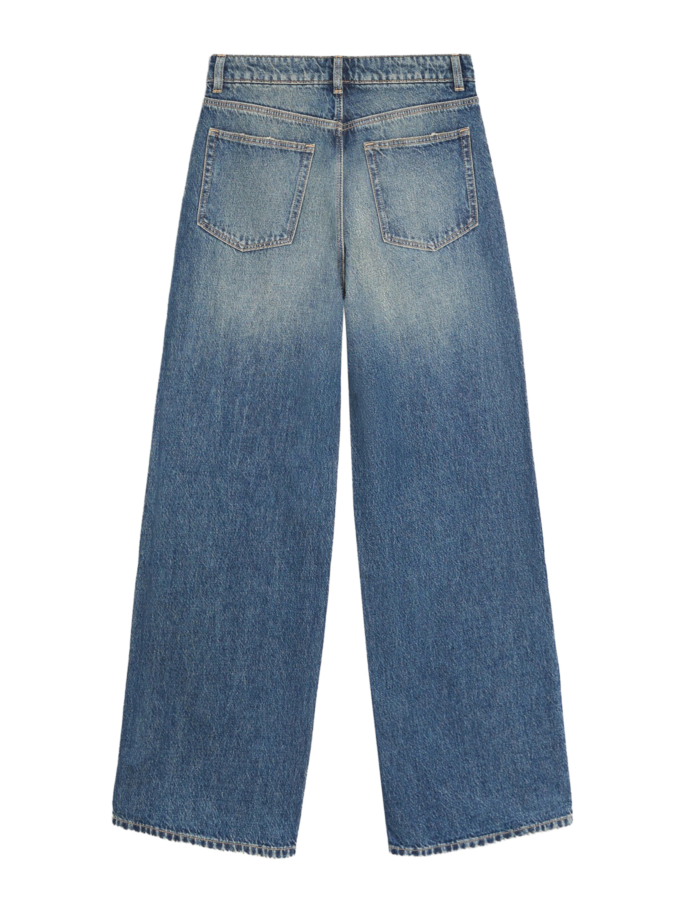 Bershka Wide leg Jeans in Blue: back