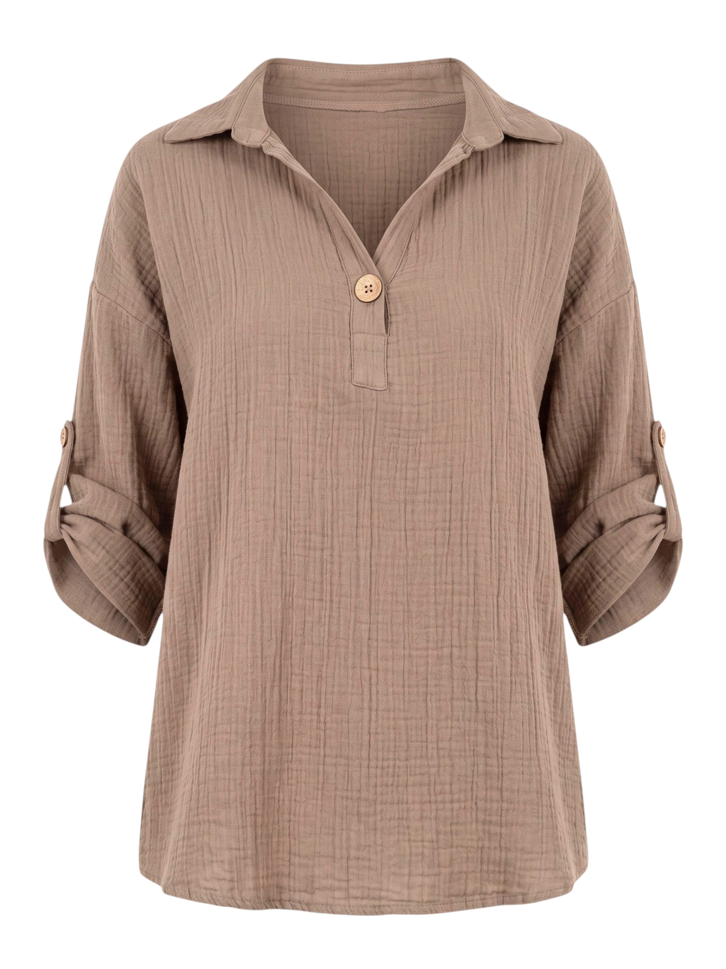 WENOR Blouse 'LINARA' in Beige: voorkant