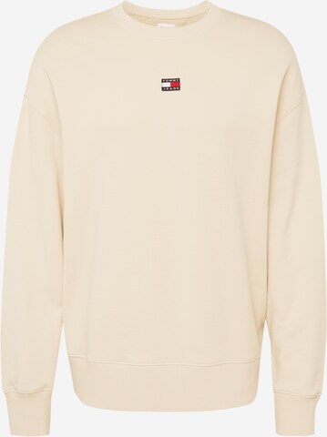 Sweat-shirt Tommy Jeans en beige : devant