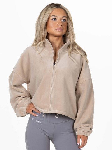 Veste en polaire 'Teddy' Divina en beige : devant