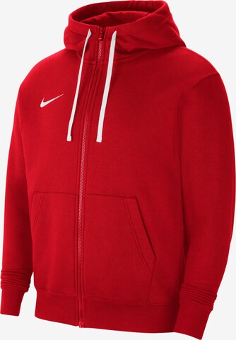 NIKE Athletic Zip-Up Hoodie in Red: front