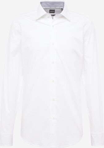 BOSS Slim fit Overhemd 'Hank' in Wit: voorkant