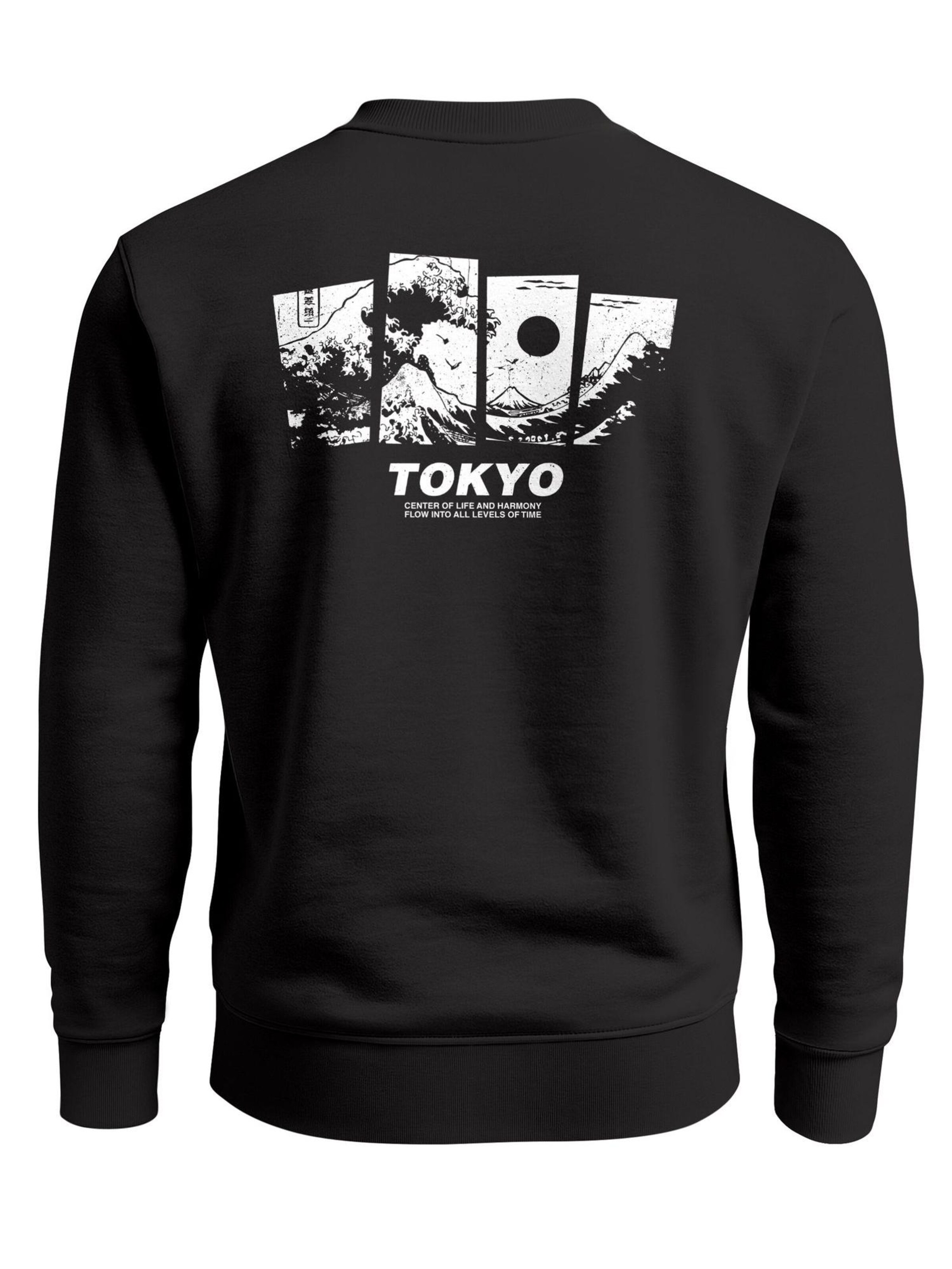 Neverless Sweatshirt 'Tokyo Wave'‌‌‌‌‌‌‌‌‌ in Schwarz