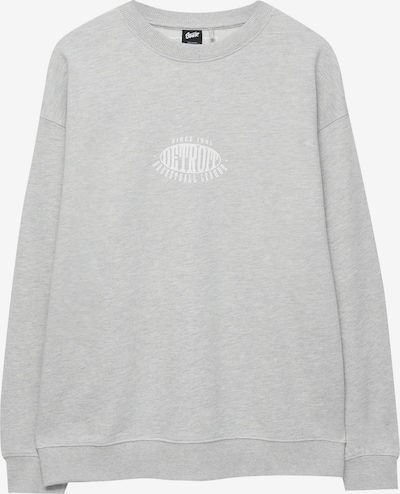 Pull&Bear Sweatshirt in graumeliert / weiß, Produktansicht