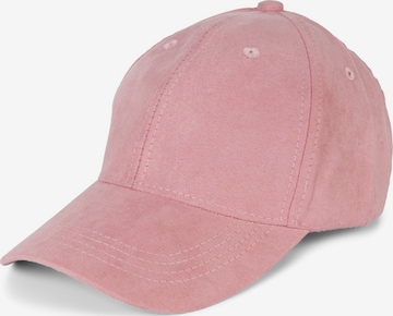 styleBREAKER Cap 'Cap in Wildleder Optik' in Pink: front