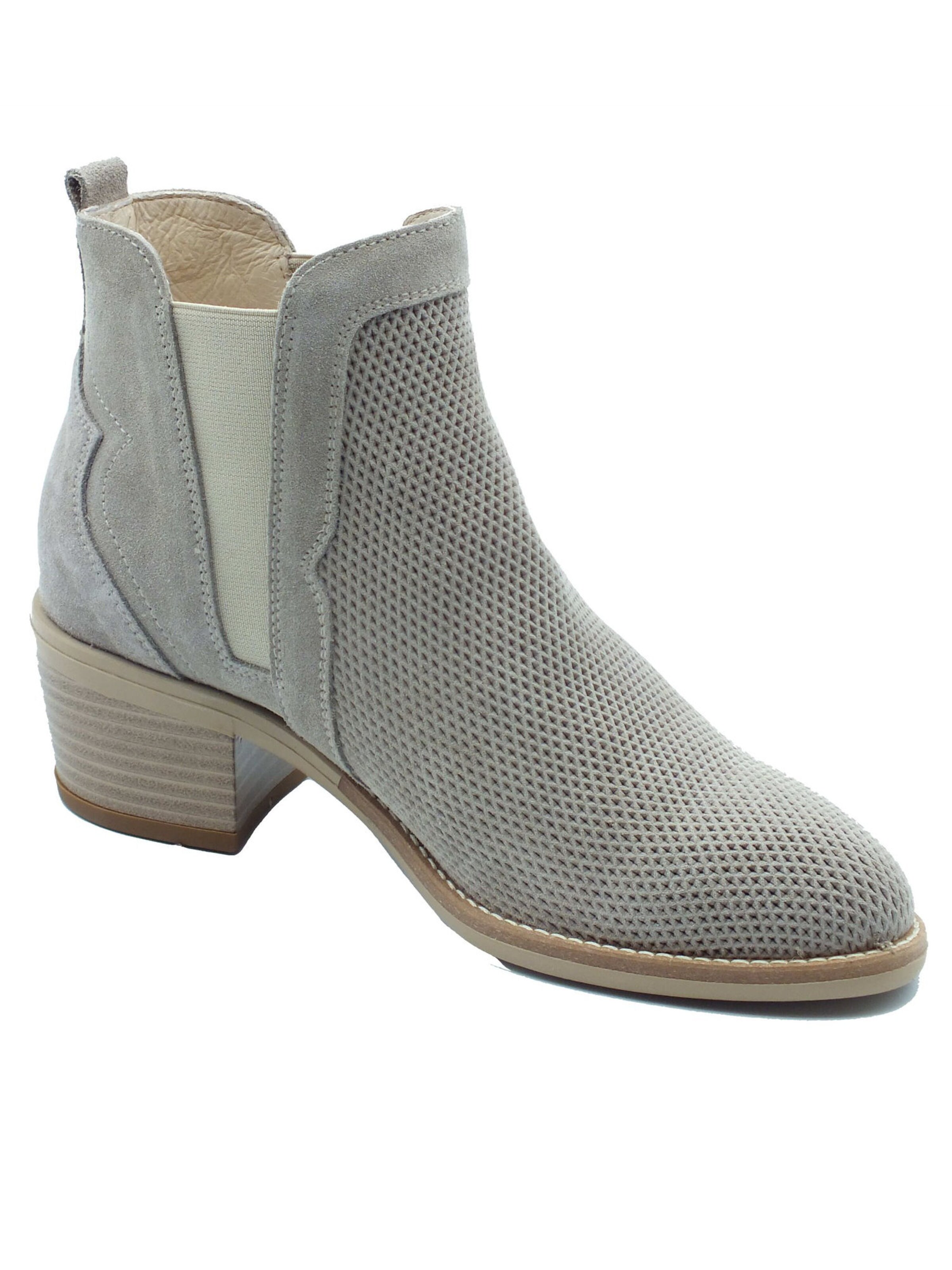 Nero Giardini Ankle boots 'Nero Giardini Tronchetti con tacco Donna E615120D Velour Creta pelle beige' in Beige