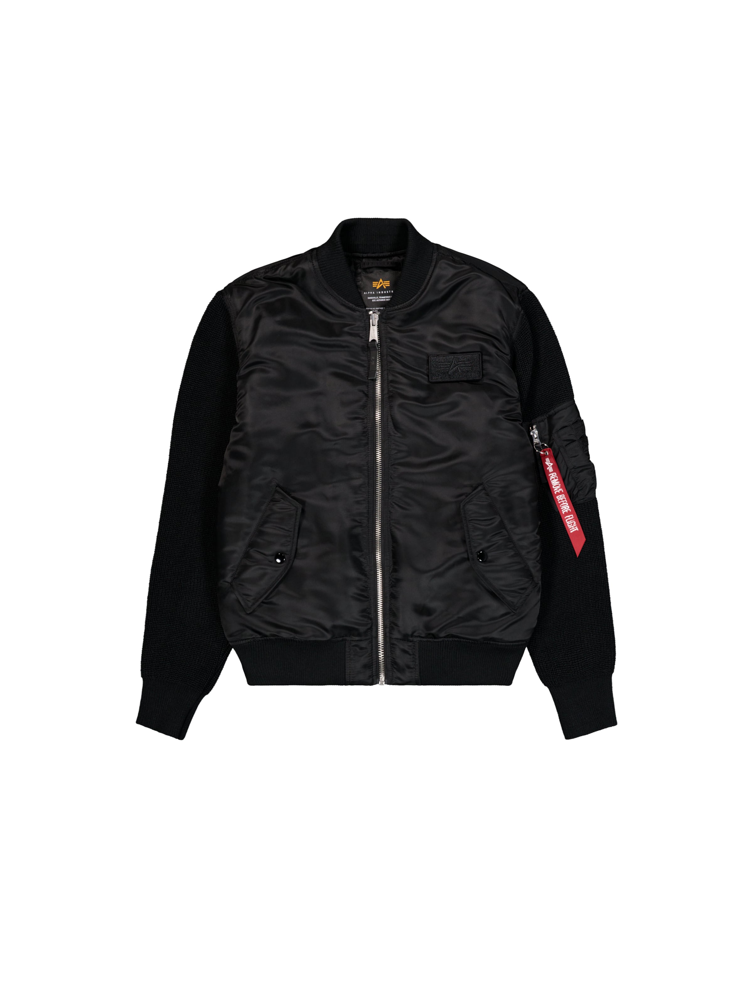 Giacca di mezza stagione 'MA-1' di ALPHA INDUSTRIES in nero: frontale
