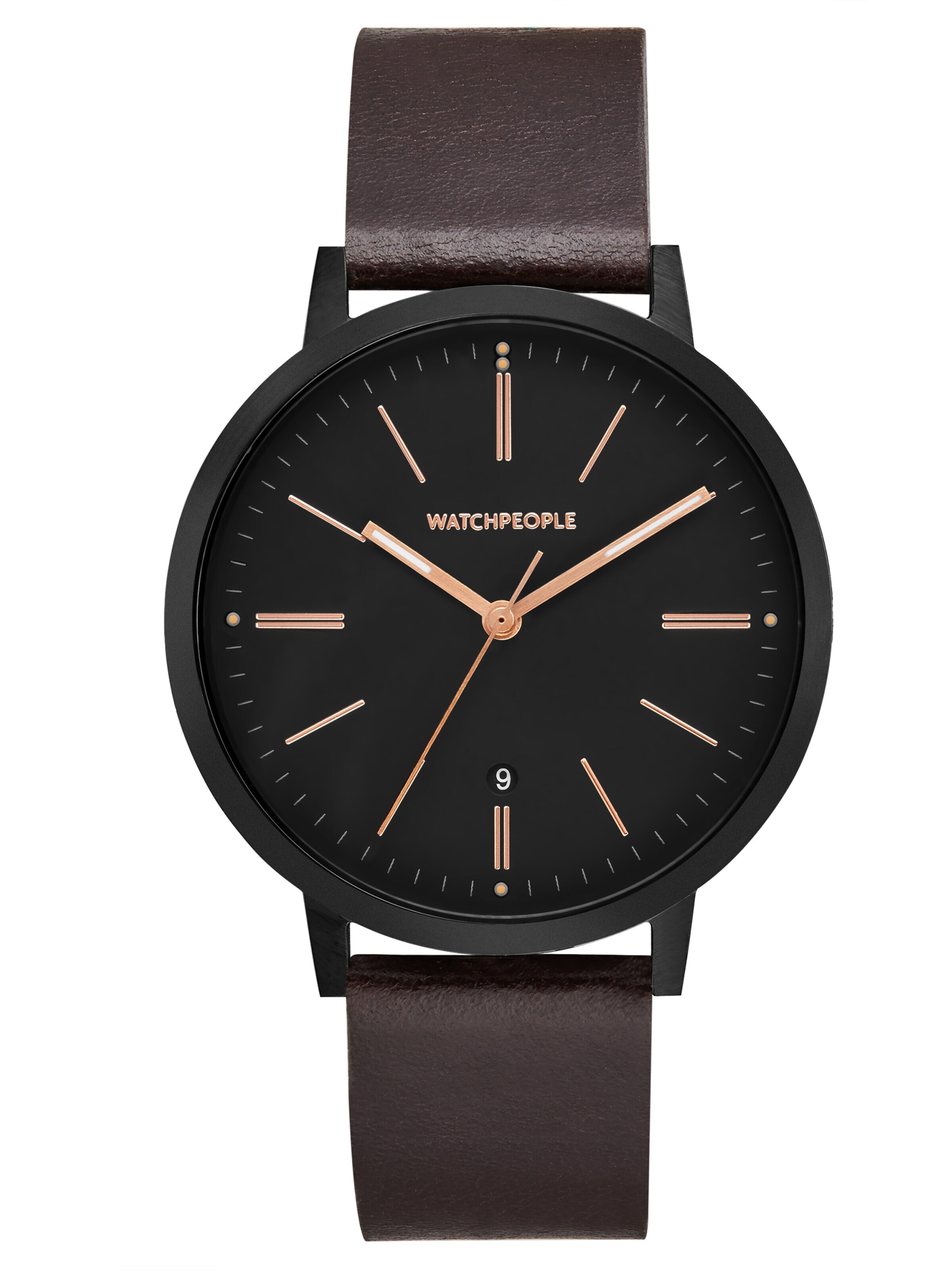 WALTER GROPIUS Analog Watch 'BLACK ROSE' in Black: front