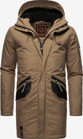 STONE HARBOUR - Parka de inverno 'Ragaan' em castanho: frente