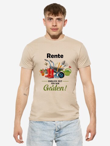 Maglietta 'Rente - Endlich Zeit Für Den Garten' di Cotton Prime in beige: frontale