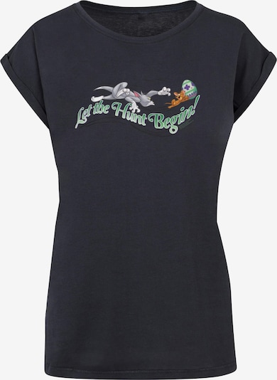 ABSOLUTE CULT T-shirt 'Tom and Jerry - Let The Hunt Begin' en bleu marine / gris / menthe / orange, Vue avec produit