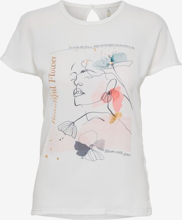 ONLY T-Shirt 'FLORA' in Weiß: predná strana