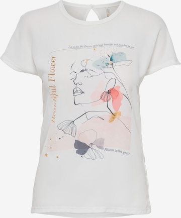 ONLY - Camiseta 'FLORA' en blanco: frente