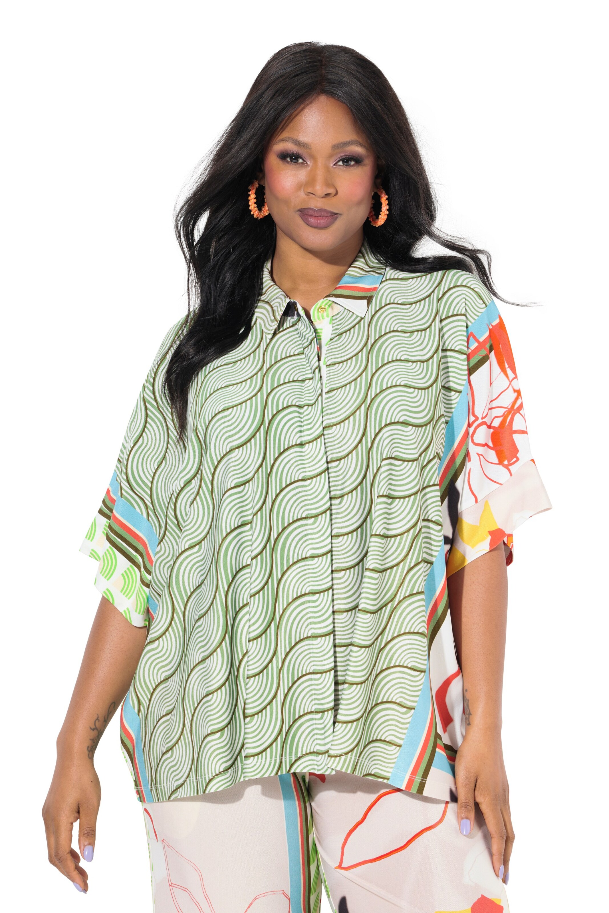 Ulla Popken Bluse in Mischfarben: Vorderseite