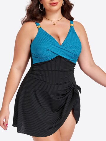 Magicshe Push-up Badeanzugkleid‌‌‌‌‌‌‌‌‌ in Blau