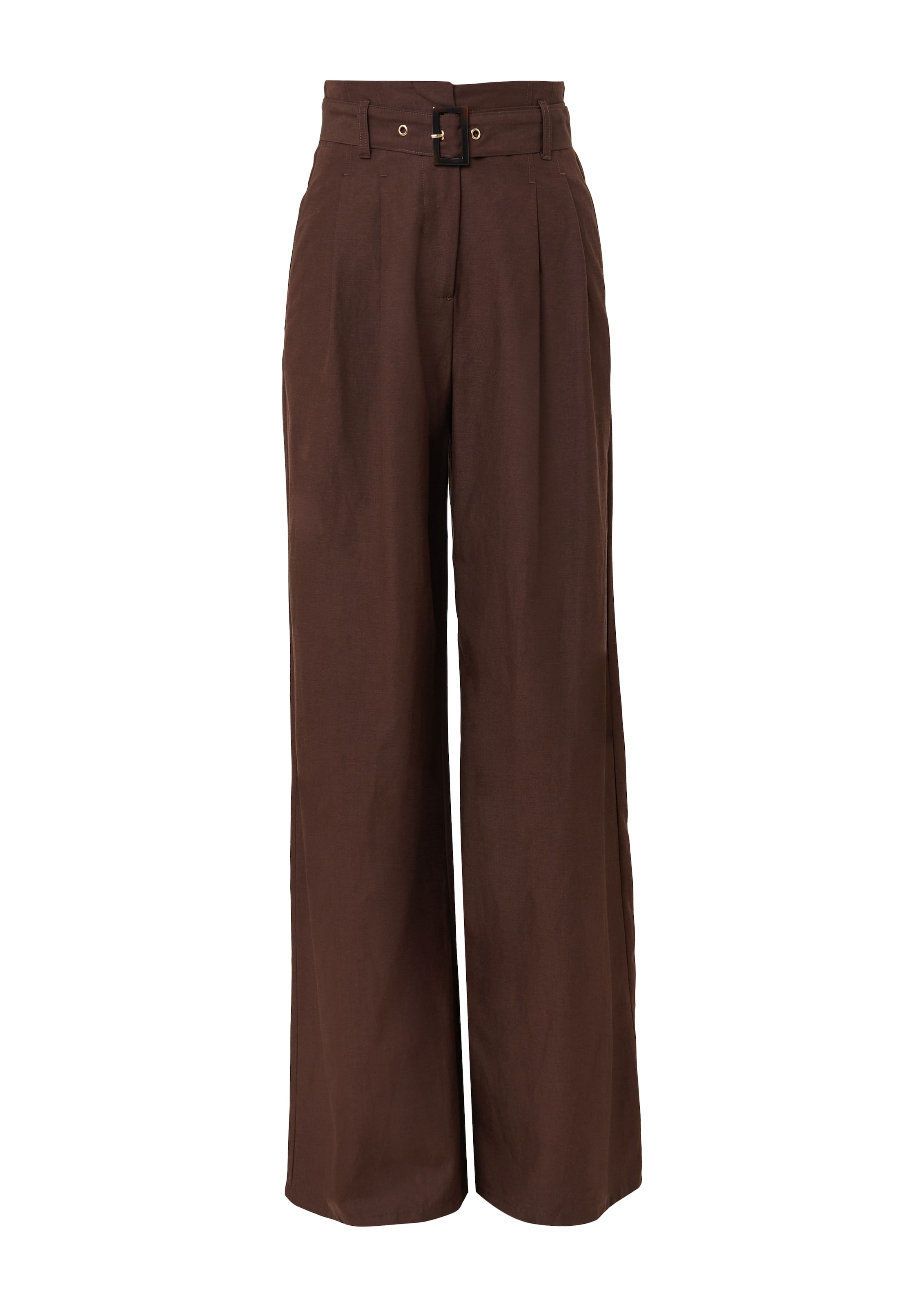 COMMA Pleat-Front Pants 'Сomma x Füsun Lindner' in Chocolate, Item view