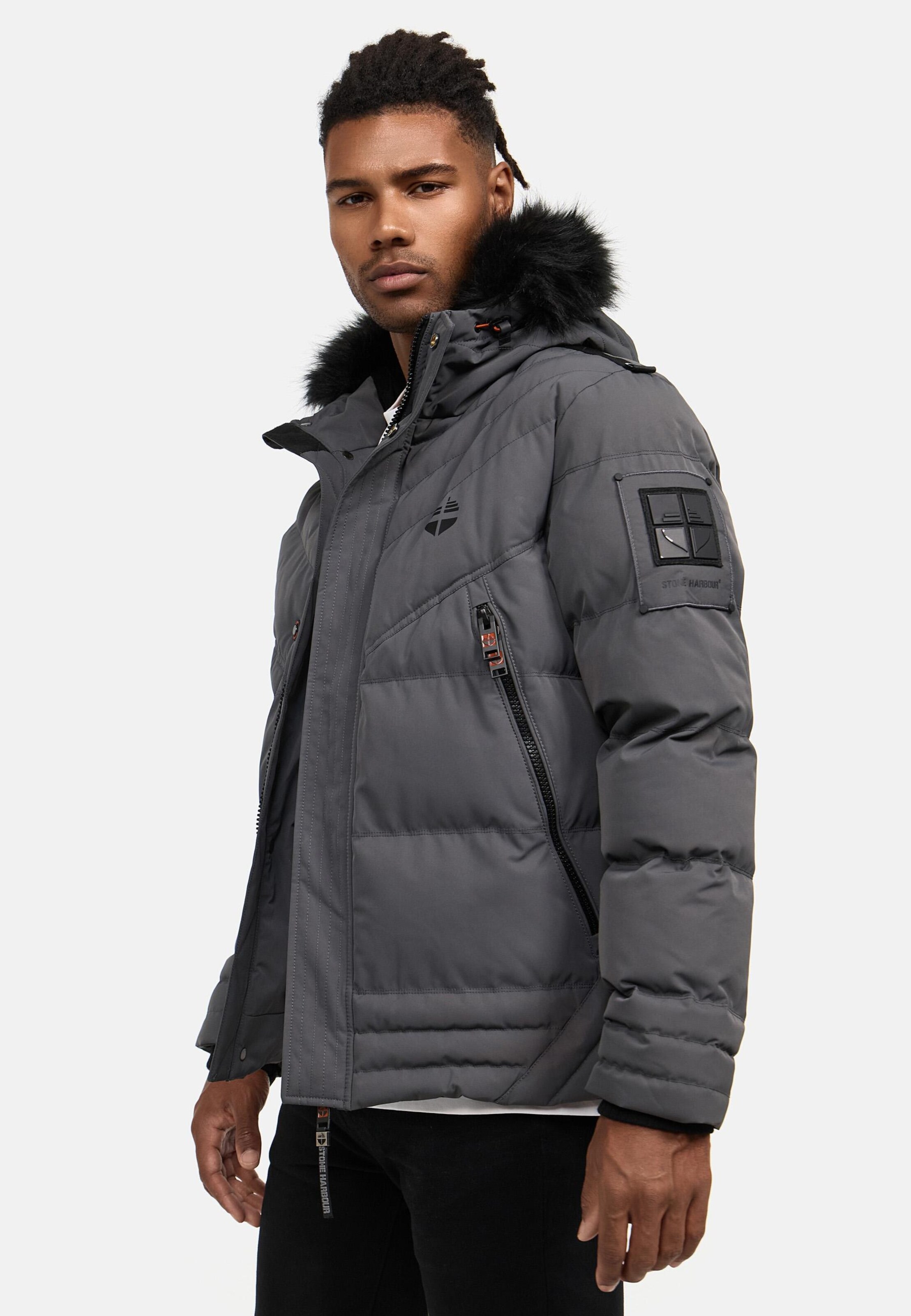 STONE HARBOUR Winter Jacket 'Romaan' in Anthracite | ABOUT YOU