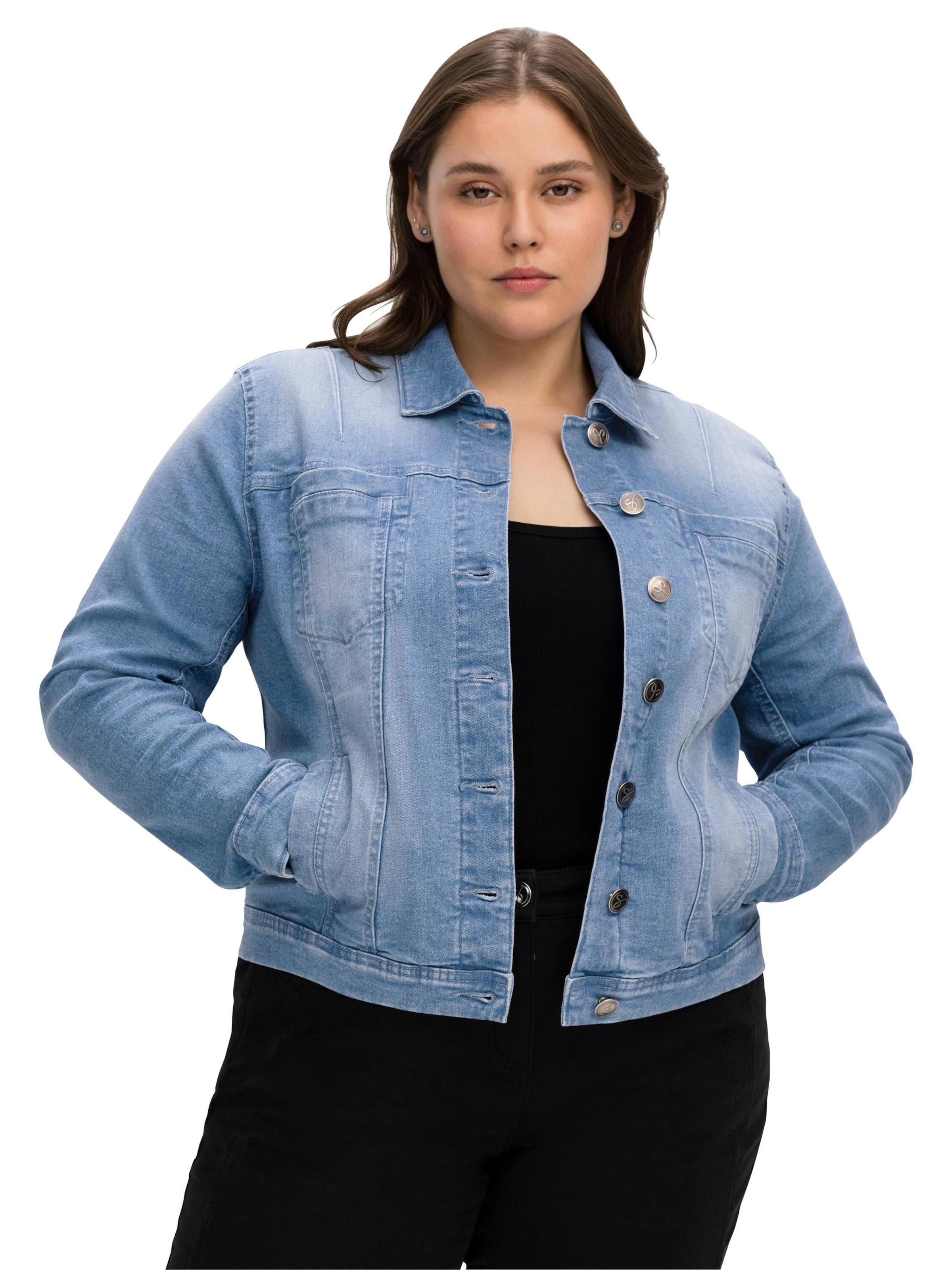 Veste mi-saison SHEEGO en bleu : devant