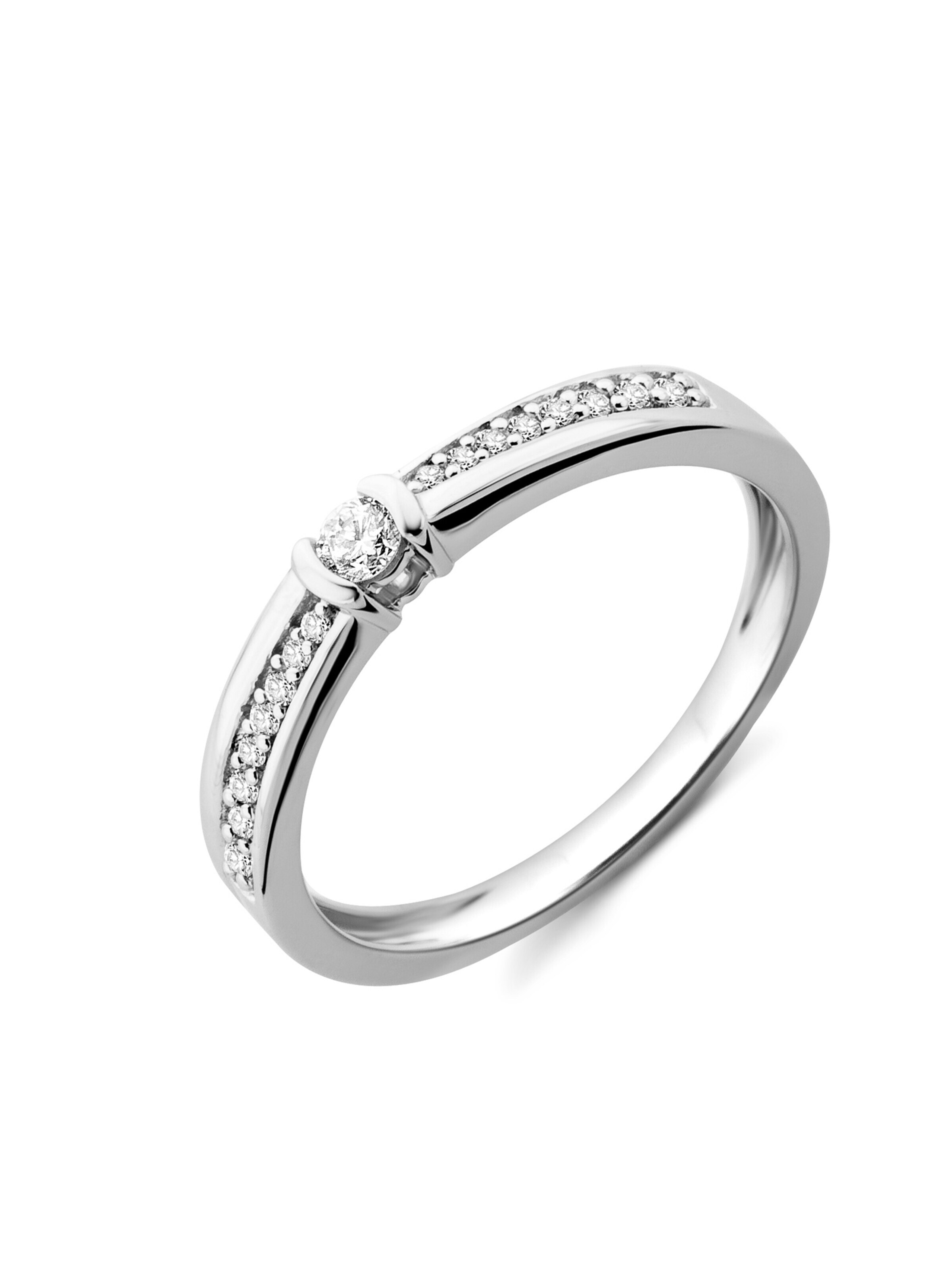 DIAMANT LETERNEL Ring 'Ring aus 375 Weißgold mit Diamant' in Silver: front