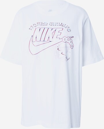 Nike Sportswear - Camiseta talla grande en blanco: frente